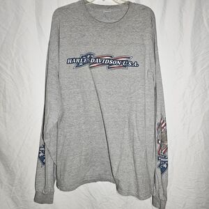 vintage 2007 harley davidson grey long sleeve